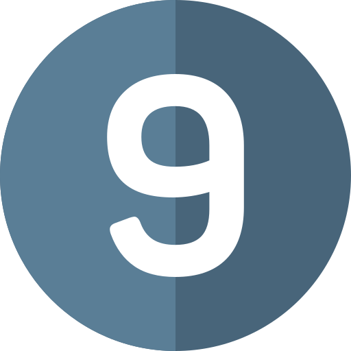 Number 9 Generic color fill icon