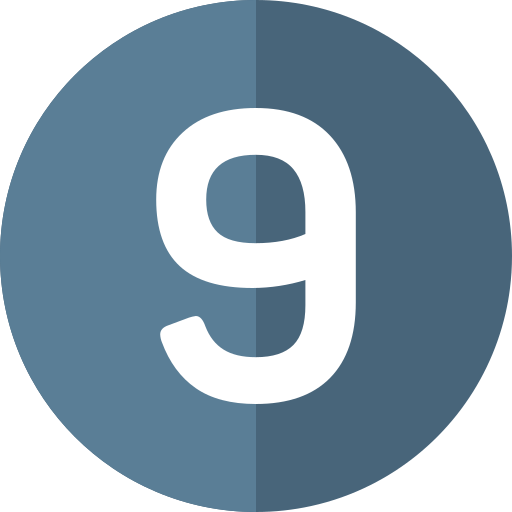 número 9 Generic color fill icono