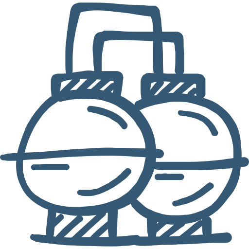 icono de planta de vapor Vectors Tank Black Hand-drawn icono