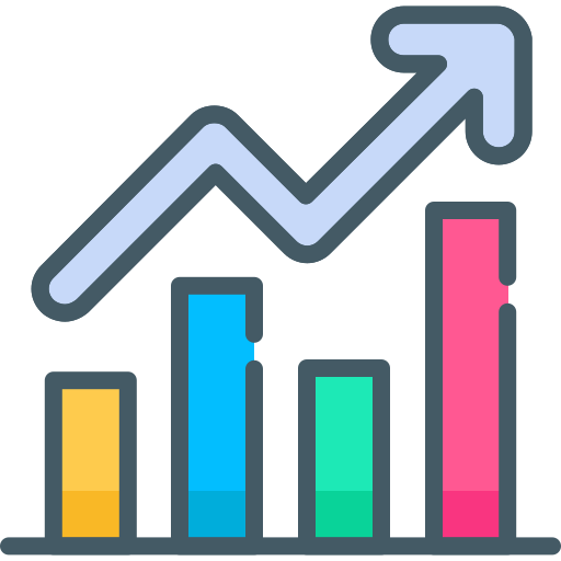 gráfico de crecimiento Generic color lineal-color icono