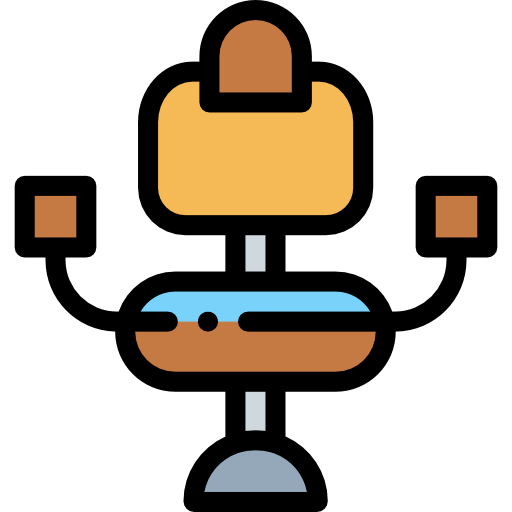 Парикмахерское кресло Detailed Rounded Lineal color иконка