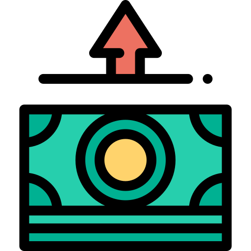 현금 Detailed Rounded Lineal color icon