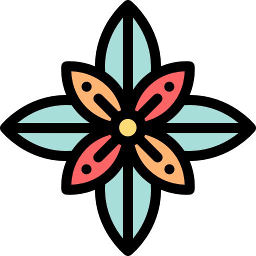 Flower Detailed Rounded Lineal color icon