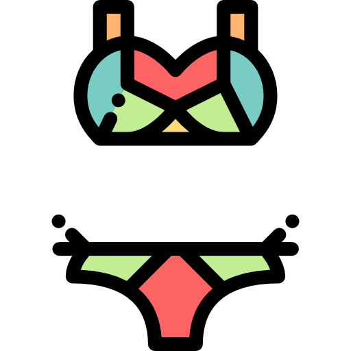 Bikini Detailed Rounded Lineal color icon
