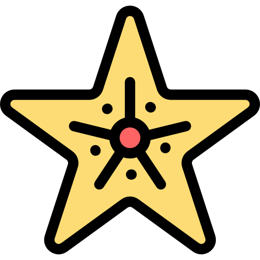 estrella de mar Detailed Rounded Lineal color icono