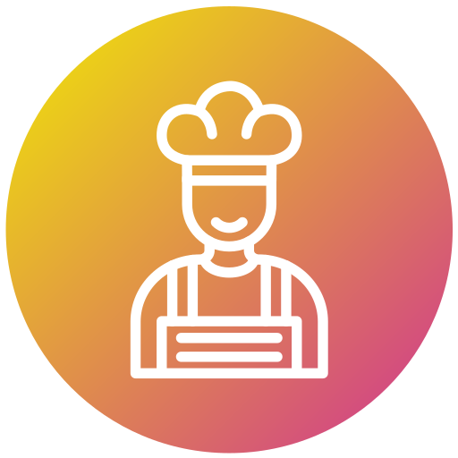 mannelijke chef-kok Generic gradient fill icoon
