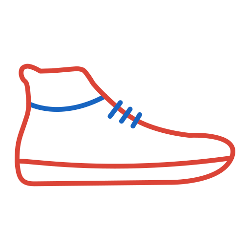 zapatilla de deporte Generic color outline icono