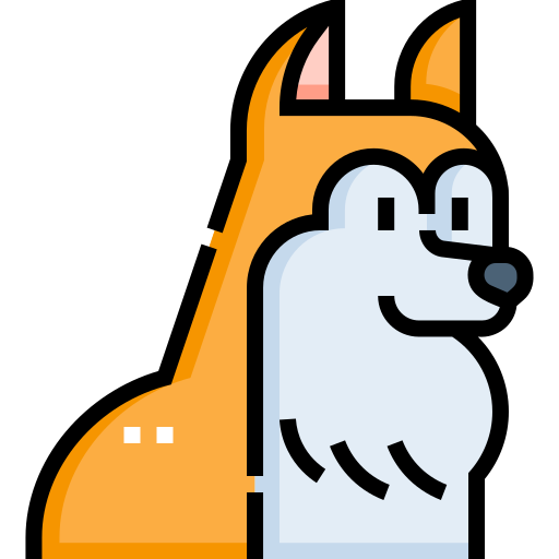 akita inu Detailed Straight Lineal color icon