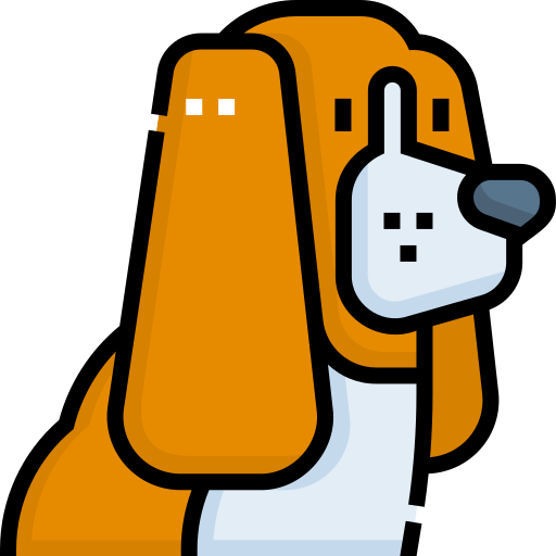 Basset Hound Detailed Straight Lineal color icon