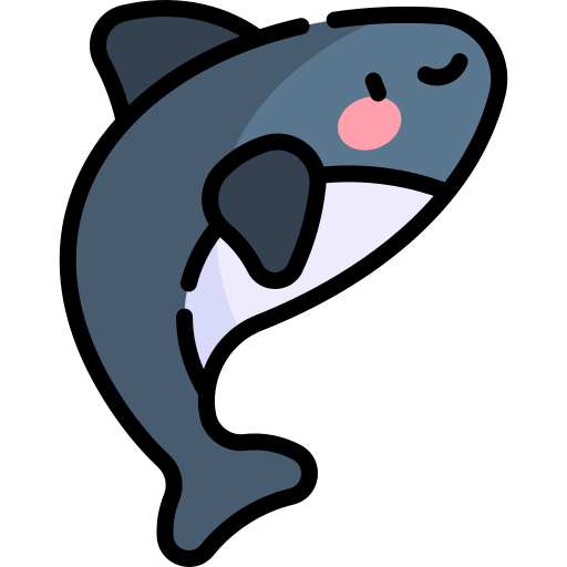 tubarão Kawaii Lineal color Ícone