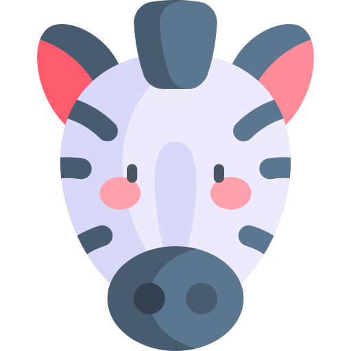 Zebra Kawaii Flat icon