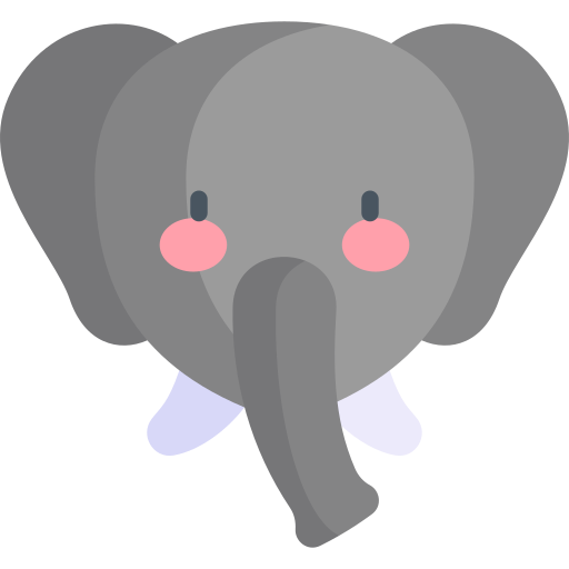 Elephant Kawaii Flat icon