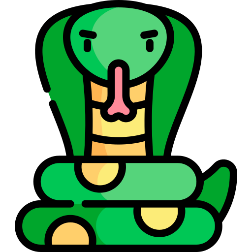 kobra Kawaii Lineal color ikona