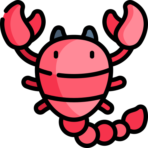 skorpion Kawaii Lineal color ikona