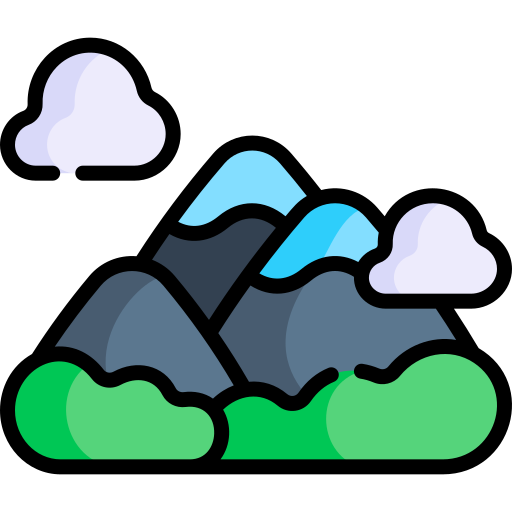 montanha Kawaii Lineal color Ícone