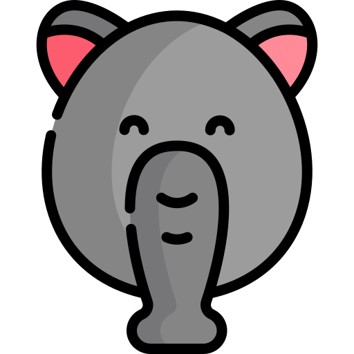 tapir Kawaii Lineal color icono