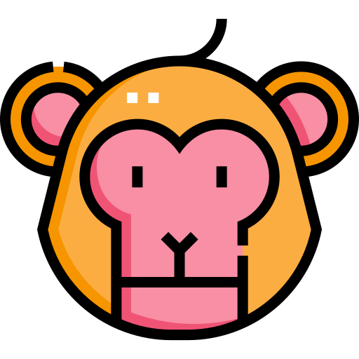 원숭이 Detailed Straight Lineal color icon