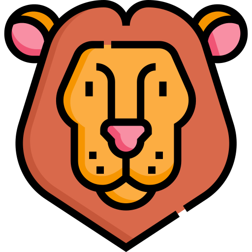 Lion Detailed Straight Lineal color icon
