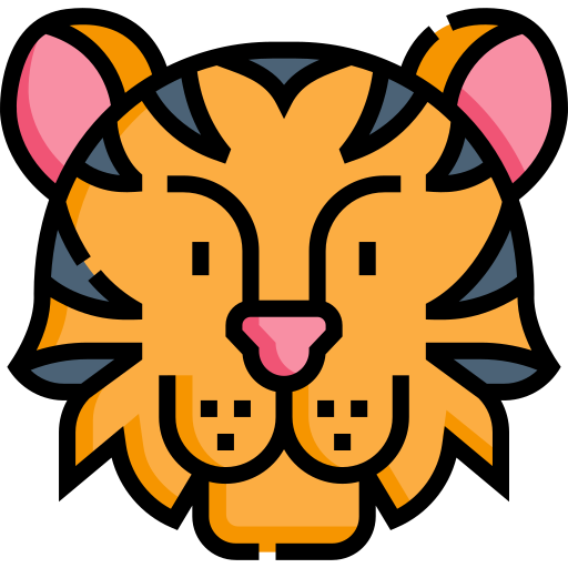 Tiger Detailed Straight Lineal color icon