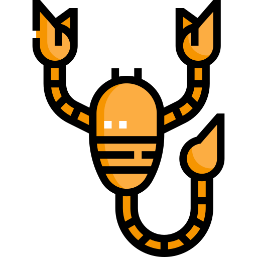Скорпион Detailed Straight Lineal color иконка