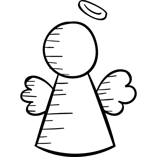 Angel Hand Drawn Black icon