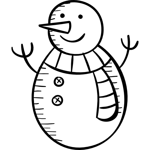 Snowman Hand Drawn Black icon