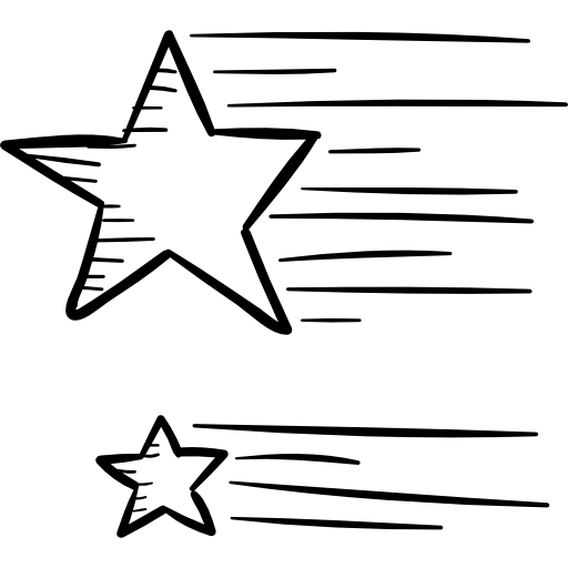 Shooting Star Hand Drawn Black icon