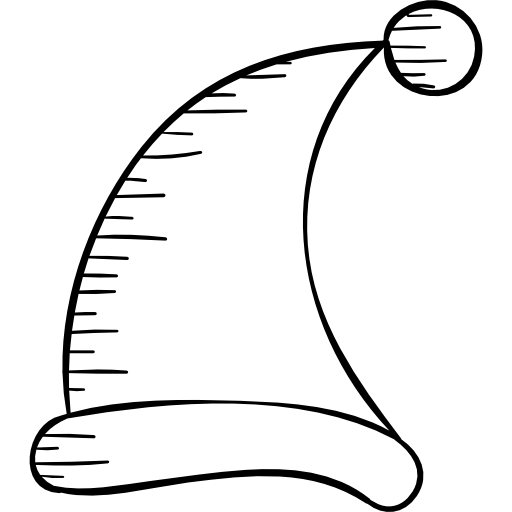 chapéu de natal Hand Drawn Black Ícone