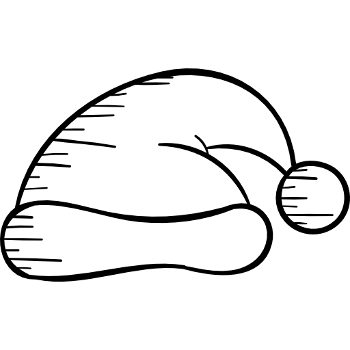 gorro navideño Hand Drawn Black icono