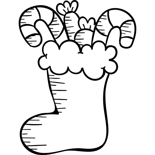 calcetín Hand Drawn Black icono