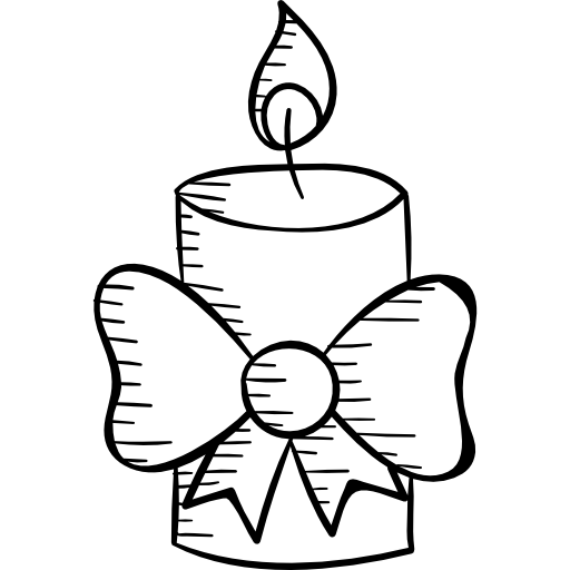 Candle Hand Drawn Black icon