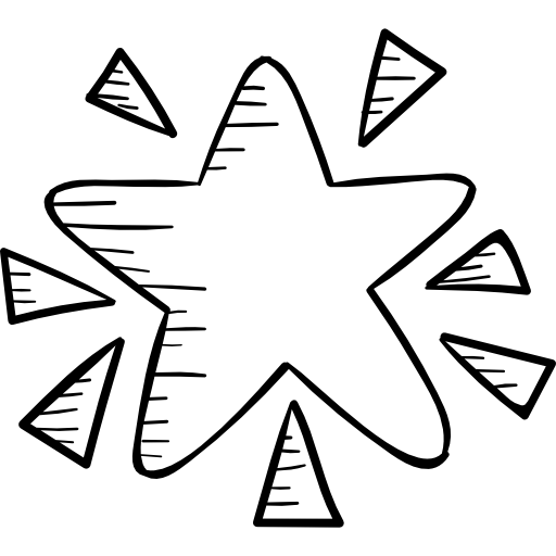 gwiazda Hand Drawn Black ikona