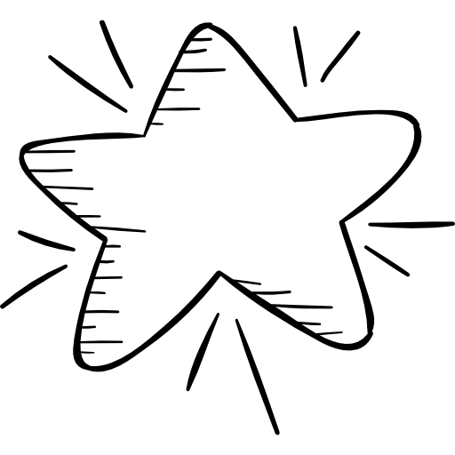 Star Hand Drawn Black icon