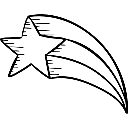 star Hand Drawn Black icon