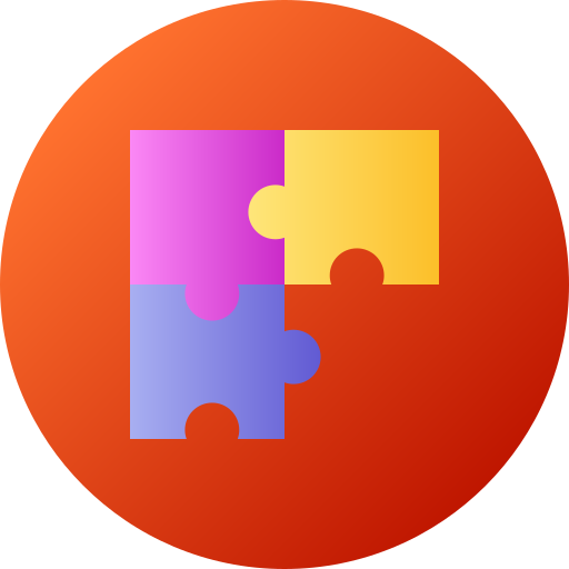 puzzle Flat Circular Gradient ikona