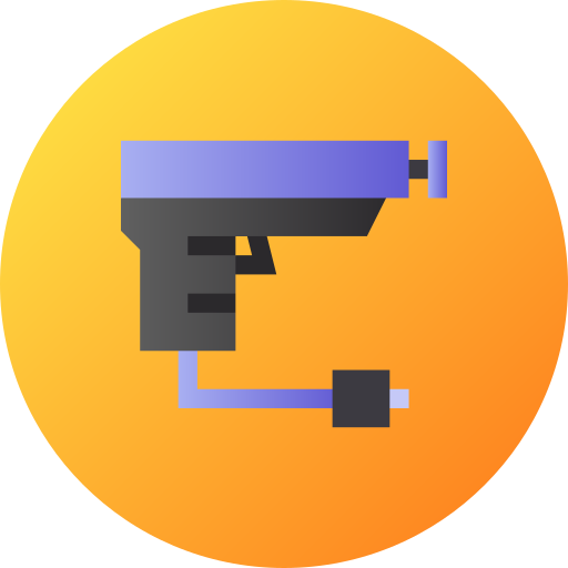 Gun Flat Circular Gradient icon