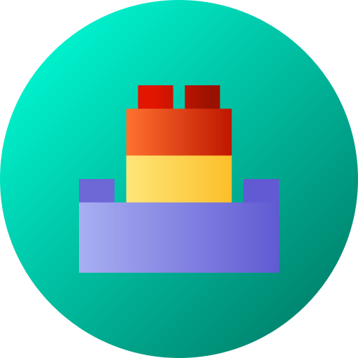 Blocks Flat Circular Gradient icon