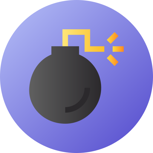 Bomb Flat Circular Gradient icon