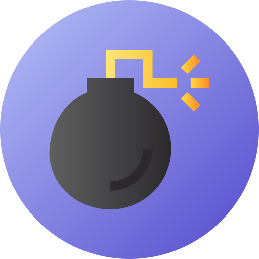 爆弾 Flat Circular Gradient icon