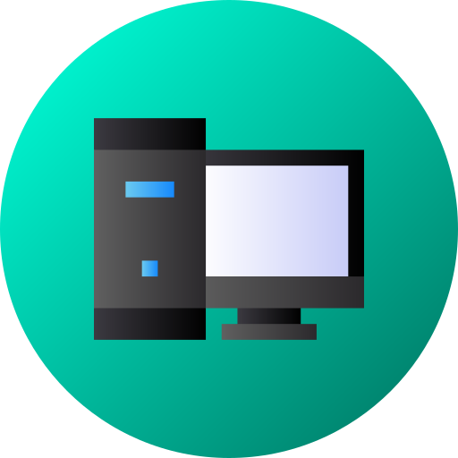 コンピューター Flat Circular Gradient icon