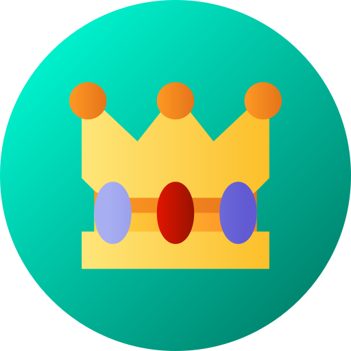 왕관 Flat Circular Gradient icon