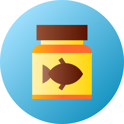 comida para pez Flat Circular Gradient icono