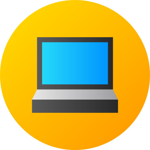 laptop Flat Circular Gradient icon