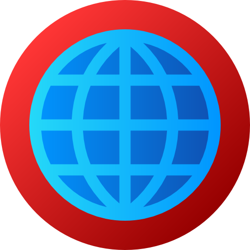 in tutto il mondo Flat Circular Gradient icona