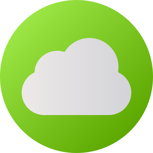 computación en la nube Flat Circular Gradient icono