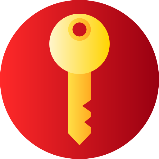 llave Flat Circular Gradient icono