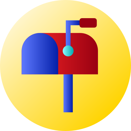 skrzynka pocztowa Flat Circular Gradient ikona