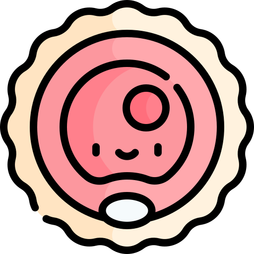 Óvulo Kawaii Lineal color icono