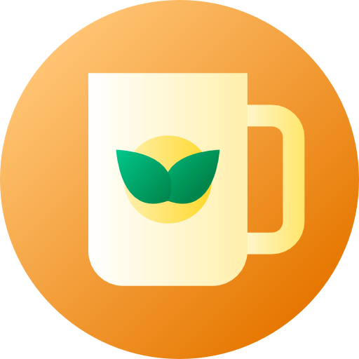 Чашка чая Flat Circular Gradient иконка