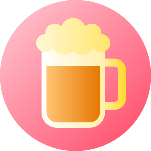 ビール Flat Circular Gradient icon